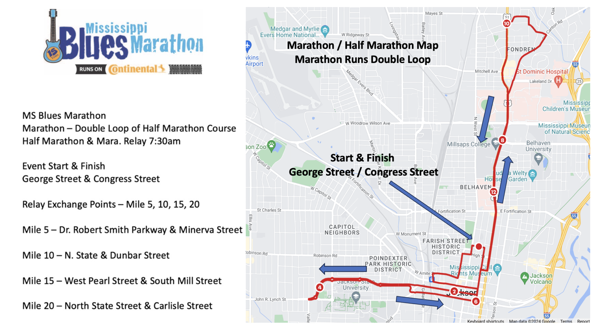 Race Course Maps Mississippi Blues Marathon